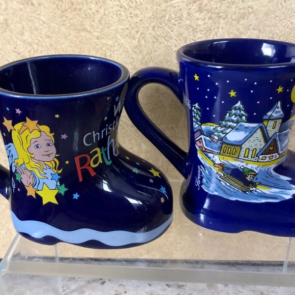 Koessinger AG Mug Boot Schierling Christmas Festive Blue Germany Lot 2 New - Picture 3 of 10